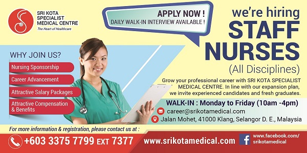 Sri Kota Specialist Medical Centre Nurse Vacancy