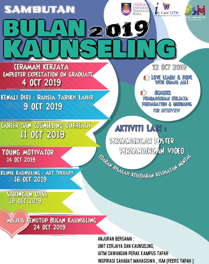 Bulan Kaunseling Kebangsaan 2019, UiTM Cawangan Perak ...